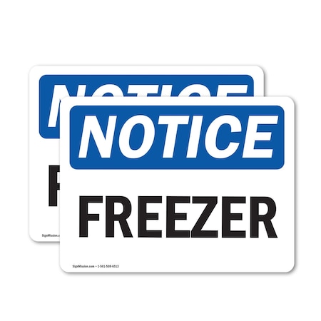 Signmission Freezer, 10 in W x Rectangle, Vinyl Decal OS-2PACK-NS-D-710-L-12917